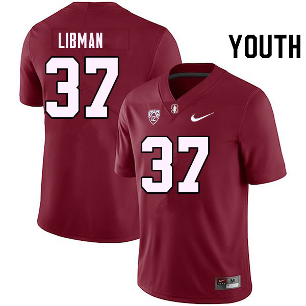 Youth #37 Myles Libman Stanford Cardinal College Football Jerseys Stitched Sale-Cardinal